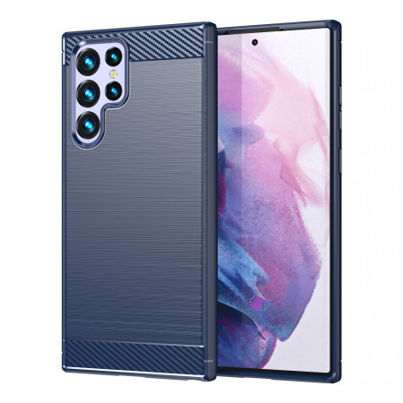 Силиконов гръб Carbon - Samsung Galaxy S23 Ultra син