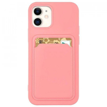 Силиконов гръб Card с портфейл за документи - Samsung Galaxy S22+ розов