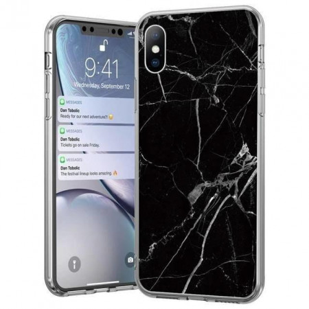 Силиконов гръб WOZINSKY Marble - Samsung Galaxy S21+ 5G черен