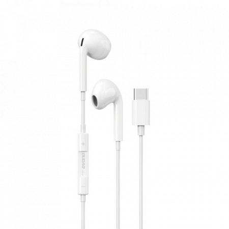 Слушалки с кабел DUDAO USB Type C бял (X14PROT) - Img 1