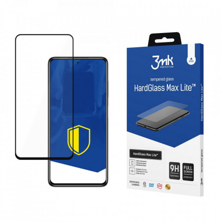 Стъклен протектор с пълно покритие 3mk Hard Glass Max Lite - Xiaomi Poco X3 / X3 NFC / X3 Pro с черна рамка