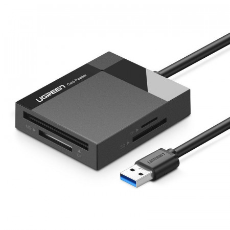 Четец за карти памет UGREEN SD / micro SD / CF / MS към USB 3.0 (30231) черен