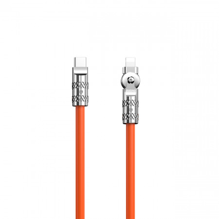 180° кабел за зареждане и данни DUDAO USB Type C към Lightning 30W 1m оранжев