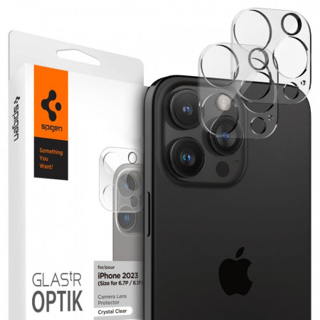 2 бр. протектор за камера SPIGEN Optik TR - iPhone 14 Pro / Pro Max / 15 Pro / Pro Max прозрачен