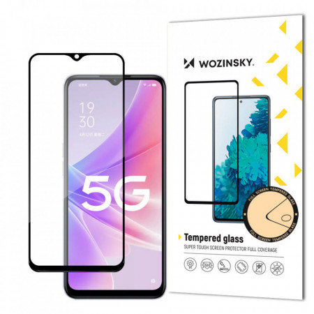 5D Full Glue закален стъклен протектор с пълно покритие WOZINSKY съвместим с гръб - Realme narzo 50 с черна рамка