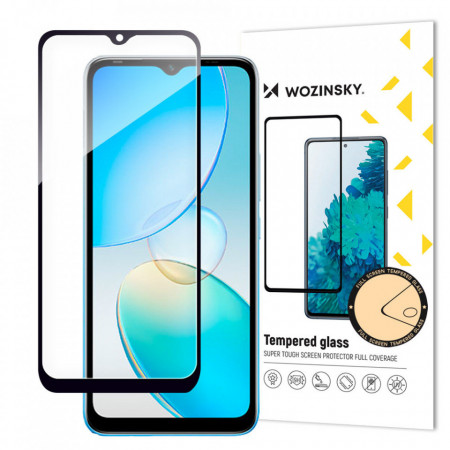 5D Full Glue закален стъклен протектор с пълно покритие WOZINSKY съвместим с гръб - Infinix Hot 12i с черна рамка