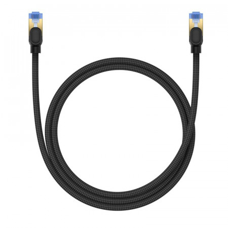 Бърз интернет кабел с оплетка BASEUS RJ45 cat.7 10Gb/s 1m черен