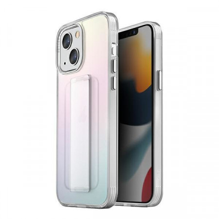 Гръб с лентов държач и каишка UNIQ Heldro с антимикробно покритие - iPhone 13 преливащ