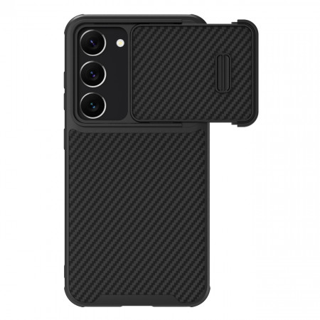 Гръб с подвижно покритие за камерата NILLKIN Synthetic Fiber S - Samsung Galaxy S23 черен