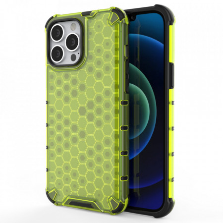 Гръб Honeycomb Armor със силиконов бъмпер - iPhone 13 Pro Max зелен