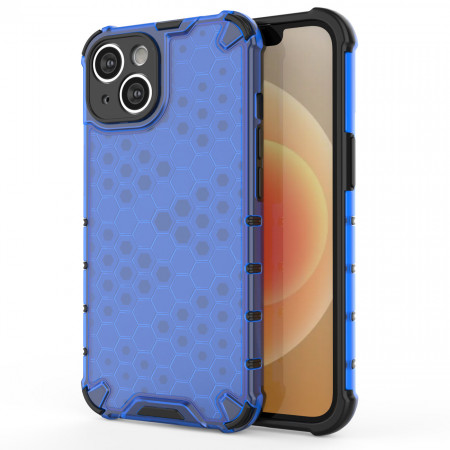 Гръб Honeycomb Armor със силиконов бъмпер - iPhone 14 син