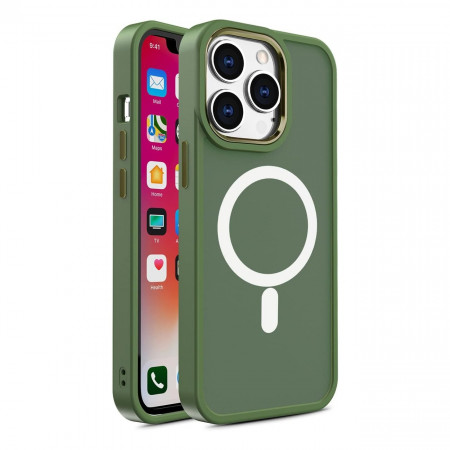 Гръб Magnetic Color Matte - iPhone 15 Plus зелен