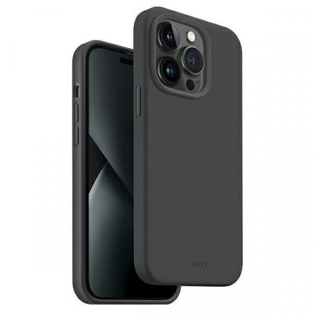 Гръб UNIQ Lino Hue Magclick - iPhone 14 Pro Max сив въглен