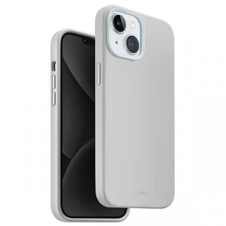 Гръб UNIQ Lino Hue Magclick - iPhone 15 light chalk gray