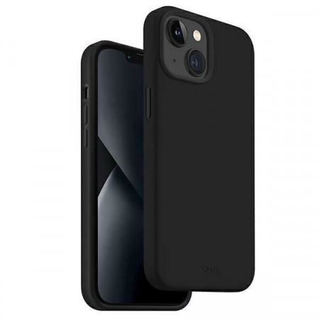 Гръб UNIQ Lino - iPhone 14 Plus среднощно черен