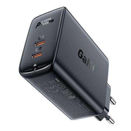 Зарядно за стена ACEFAST 50W PD GaN 2x USB Type C (A29) черно
