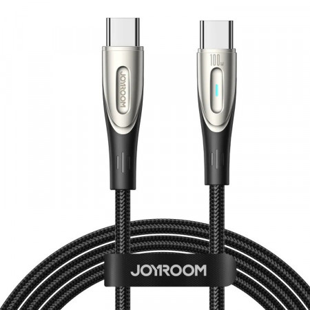 Кабел за зареждане и данни с оплетка JOYROOM Star-Light SA27-CC5 USB Type C към USB Type C 100W 2m черен