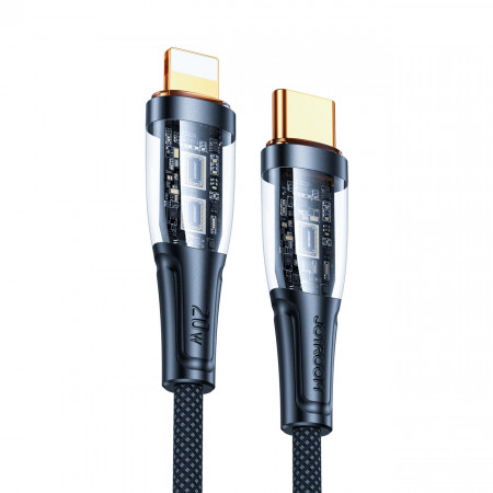 Кабел за зареждане и данни JOYROOM USB Type C към Lightning с бързо зареждане и smart switch 20W 1.2m черен (S-CL020A3)