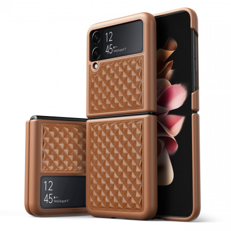 Калъф от естествена кожа DUX DUCIS Venice - Samsung Galaxy Z Flip3 5G кафяв