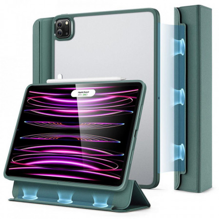 Калъф с магнитен капак и Smart Sleep функция ESR Ascend Hybrid - iPad Pro 12.9" (5th gen 2021) / Pro 12.9" (6th gen 2022) зелен