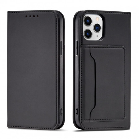 Калъф тип книга с външен джоб Magnet Card - iPhone 12 черен