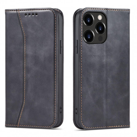 Калъф тип книга Magnet Fancy - iPhone 14 Pro Max черен