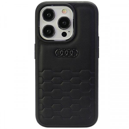 Оригинален гръб от еко кожа Audi GT Synthetic Leather - iPhone 15 Pro черен