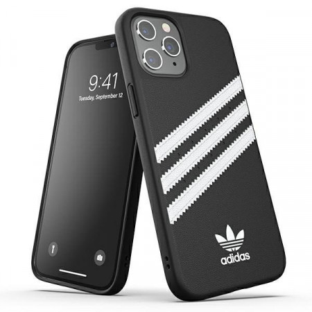 Оригинален гръб ADIDAS OR Molded PU - iPhone 12 Pro Max черен / бял