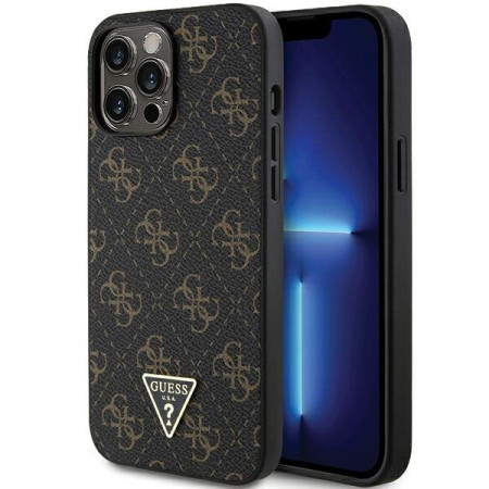 Оригинален гръб GUESS 4G Triangle Metal Logo - iPhone 14 Pro черен