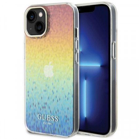 Оригинален гръб GUESS IML Faceted Mirror Disco Iridescent - iPhone 15 многоцветен