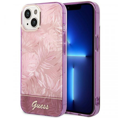 Оригинален гръб GUESS Jungle Collection GUHCP14MHGJGHP - iPhone 14 Plus розов