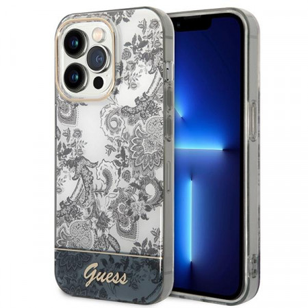 Оригинален гръб GUESS Porcelain GUHCP14XHGPLHG - iPhone 14 Pro Max сив - Img 1