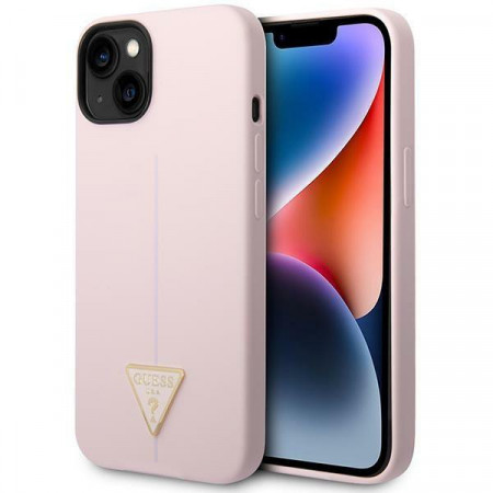 Оригинален гръб GUESS Silicone Triangle Logo GUHCP14MSLTGU - iPhone 14 Plus лилав