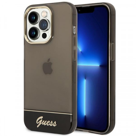 Оригинален гръб GUESS Translucent GUHCP14XHGCOK - iPhone 14 Pro Max черен