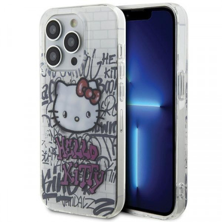 Оригинален гръб Hello Kitty IML Kitty - Bricks Graffiti - iPhone 15 Pro бял