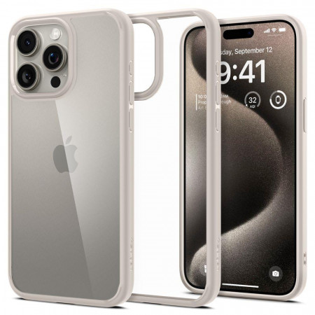Оригинален гръб SPIGEN Ultra Hybrid - iPhone 15 Pro natural titanium