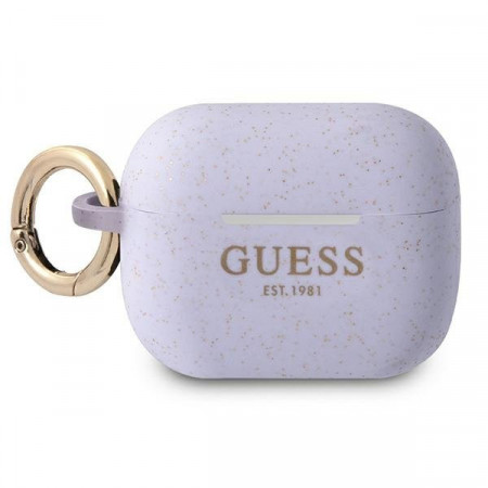 Оригинален калъф за слушалки GUESS Silicone Glitter GUAPSGGEU - AirPods Pro лилав