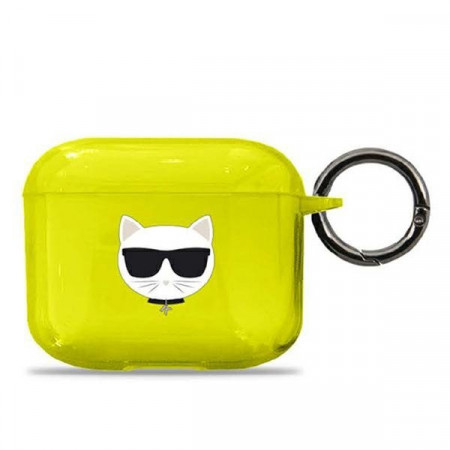 Оригинален калъф за слушалки Karl LAGERFELD Choupette KLA3UCHFY - AirPods 3 жълт