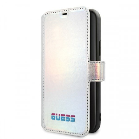 Оригинален калъф тип книга GUESS Iridescent GUFLBKN65BLD - iPhone 11 Pro Max сребрист