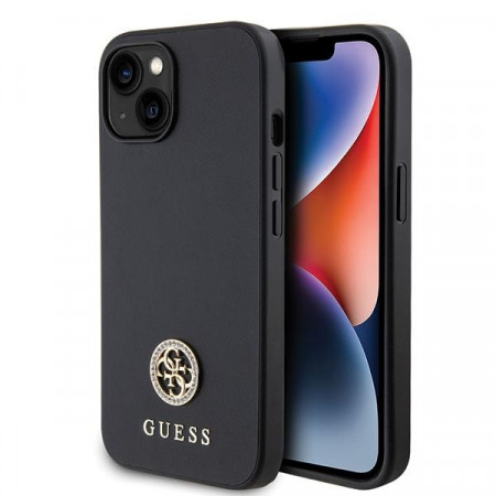 Оригинален твърд гръб GUESS Strass Metal Logo GUHCP15MPS4DGPK - iPhone 15 Plus черен