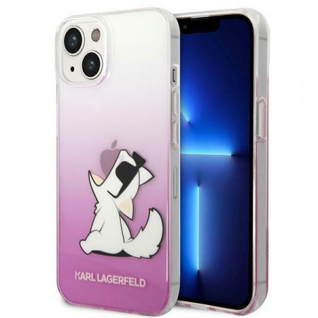 Оригинален твърд гръб KARL LAGERFELD Choupette Fun KLHCP14MCFNRCPI - iPhone 14 Plus розов