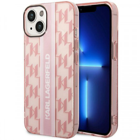 Оригинален твърд гръб KARL LAGERFELD Mono Vertical Stripe KLHCP14MHKLSPCP - iPhone 14 Plus розов