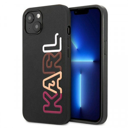 Оригинален твърд гръб KARL LAGERFELD Multipink Brand KLHCP13MPCOBK - iPhone 13 черен