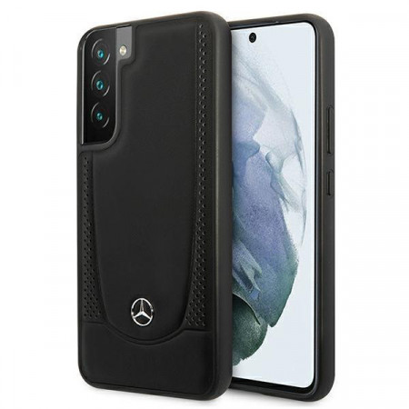 Оригинален твърд гръб MERCEDES Leather Urban MEHCS22MARMBK - Samsung Galaxy S22+ черен - Img 1