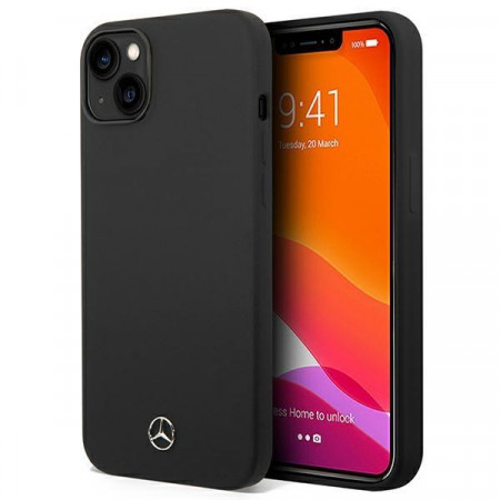 Оригинален твърд гръб MERCEDES Silicone MEHMP14MSILBK MagSafe - iPhone 14 Plus черен