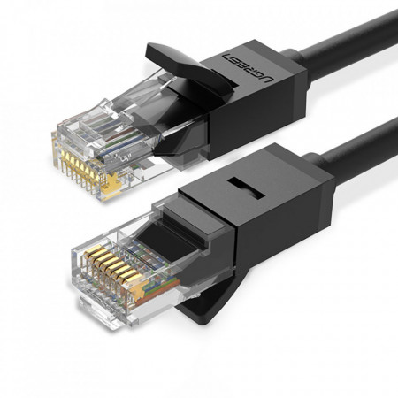 Плосък интернет кабел UGREEN LAN cat.6 8m (NW102) черен