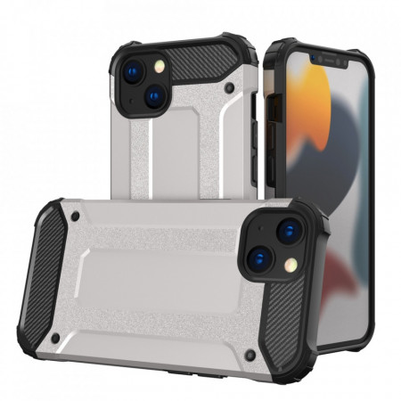 Подсилен гръб Hybrid Armor - iPhone 13 сребрист