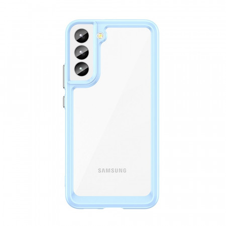 Прозрачен гръб с гел рамка Outer Space - Samsung Galaxy S22+ син
