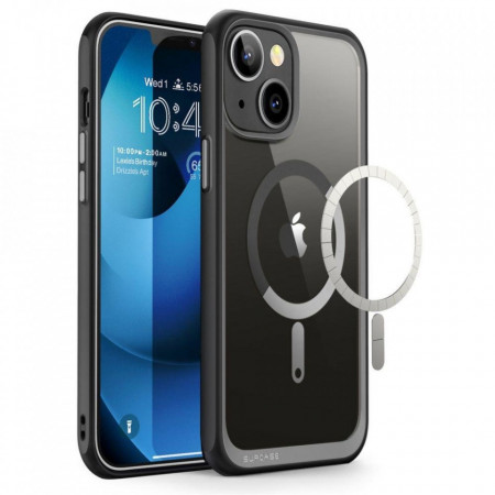 Прозрачен калъф 360° с рамка SUPCASE Unicorn Beetle Edge MagSafe - iPhone 14 Plus черен