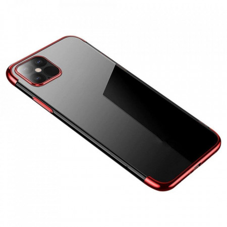 Прозрачен силиконов гръб с цветен кант Clear Color - Samsung Galaxy S21+ 5G червен